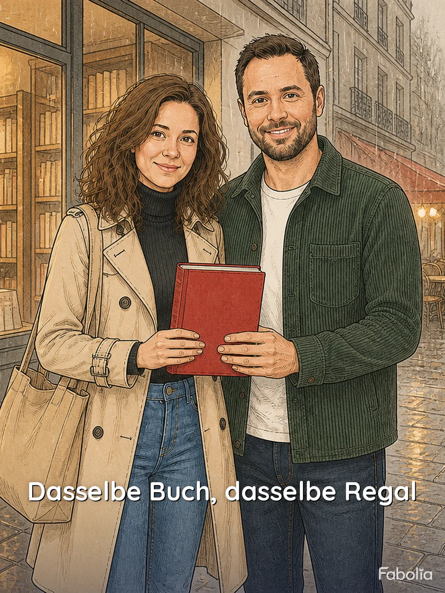 Buchcover · Dasselbe Buch, dasselbe Regal