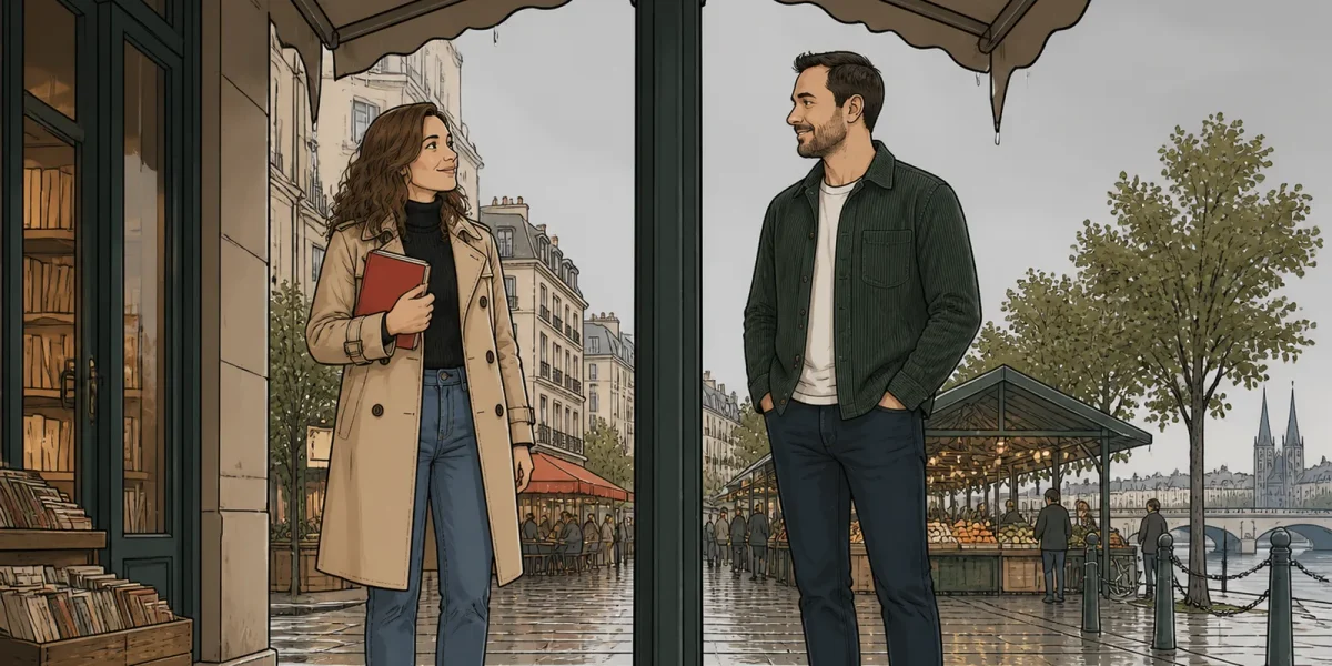 Illustration aus einem Beispielbuch · Dasselbe Buch, dasselbe Regal