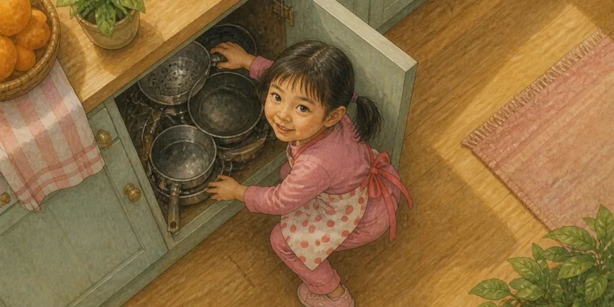 Illustration aus einem Beispielbuch · Lina und Mama, der Kuchen mit tausend Farben